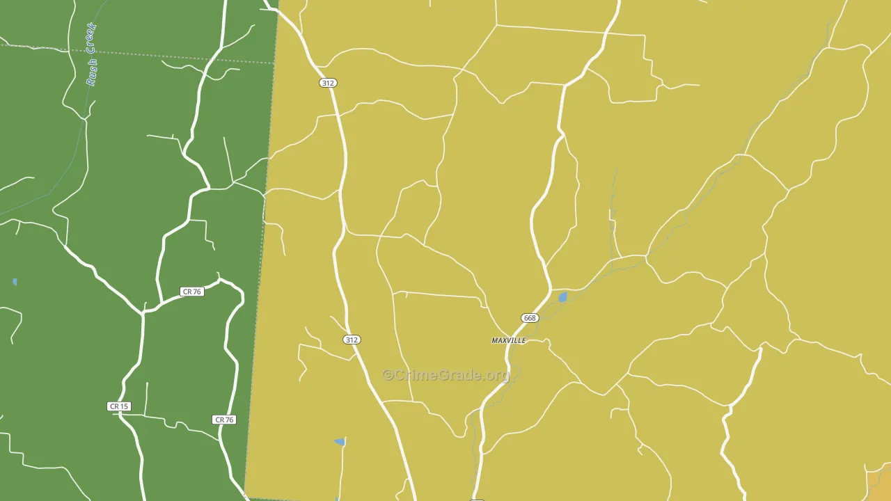 Maxville, OH Map of Vandalism Rates