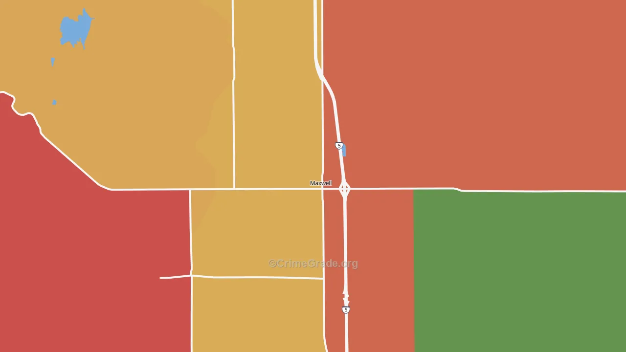 Maxwell, CA Map of Vandalism Rates
