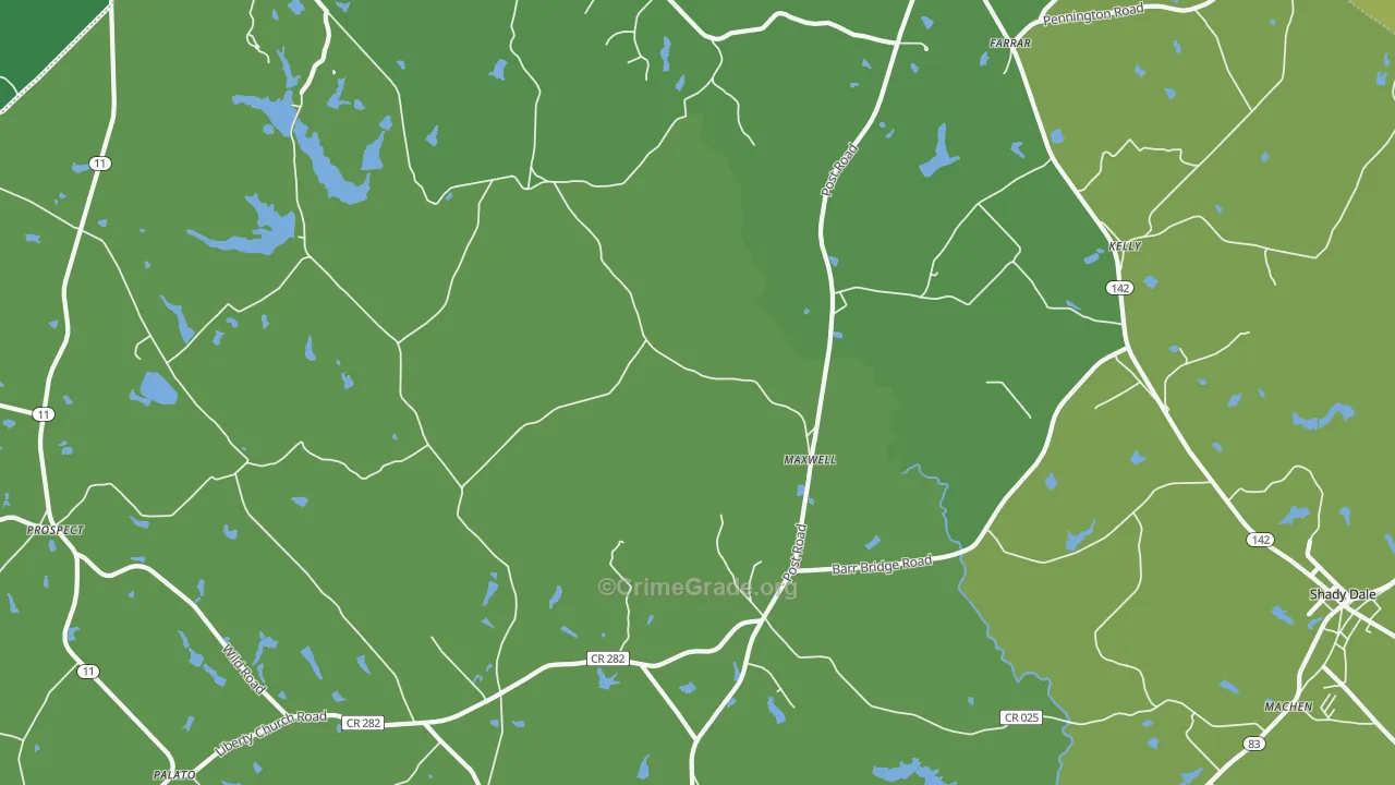 Maxwell, GA Map of Vandalism Rates