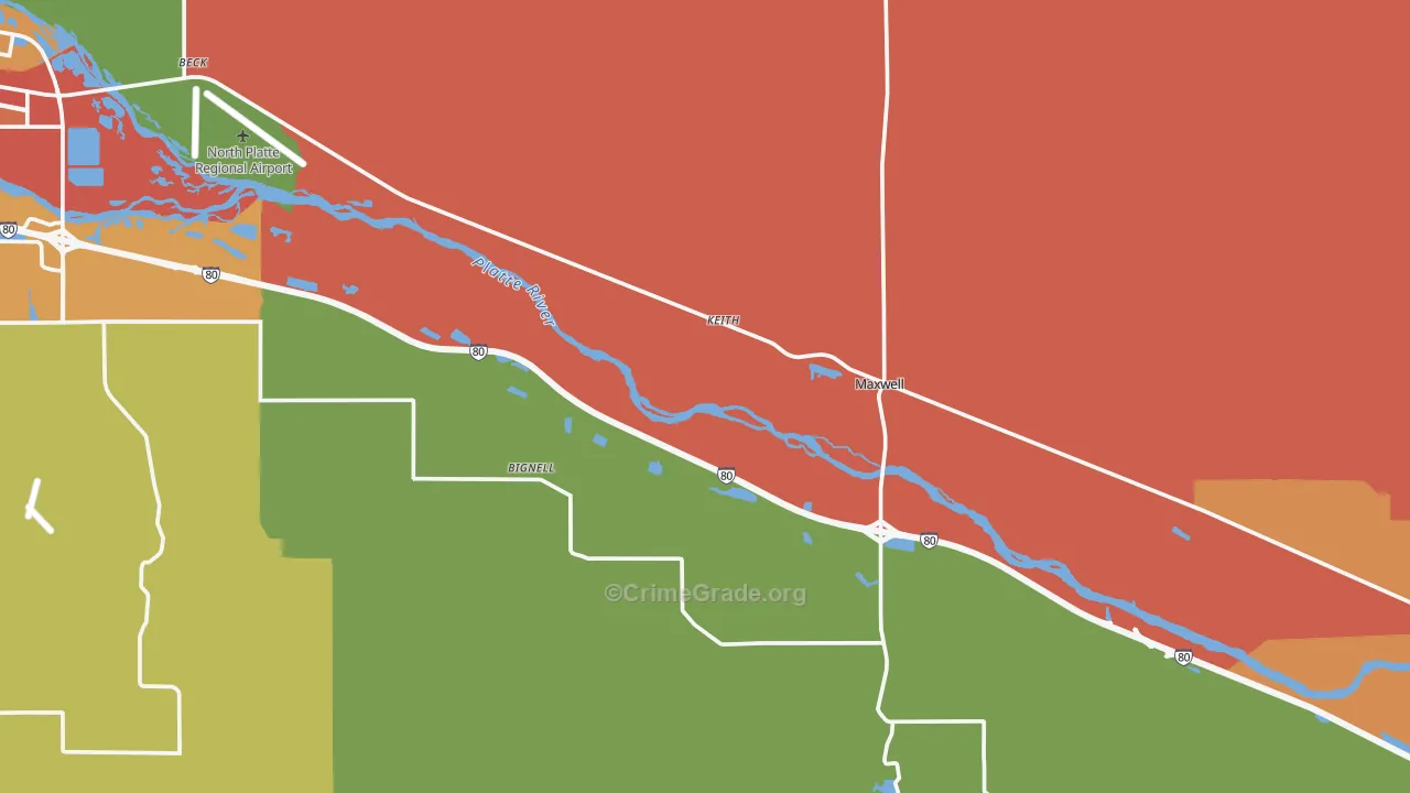 Maxwell, NE Map of Vandalism Rates