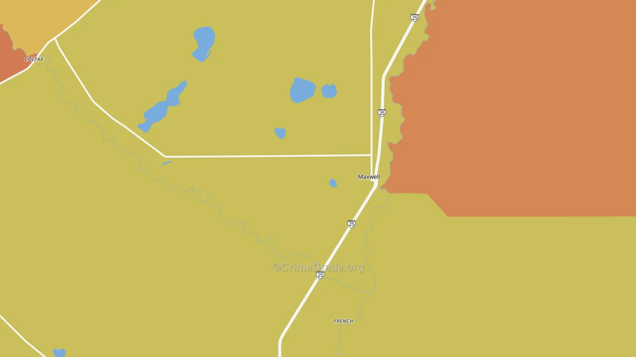 Maxwell, NM Map of Vandalism Rates