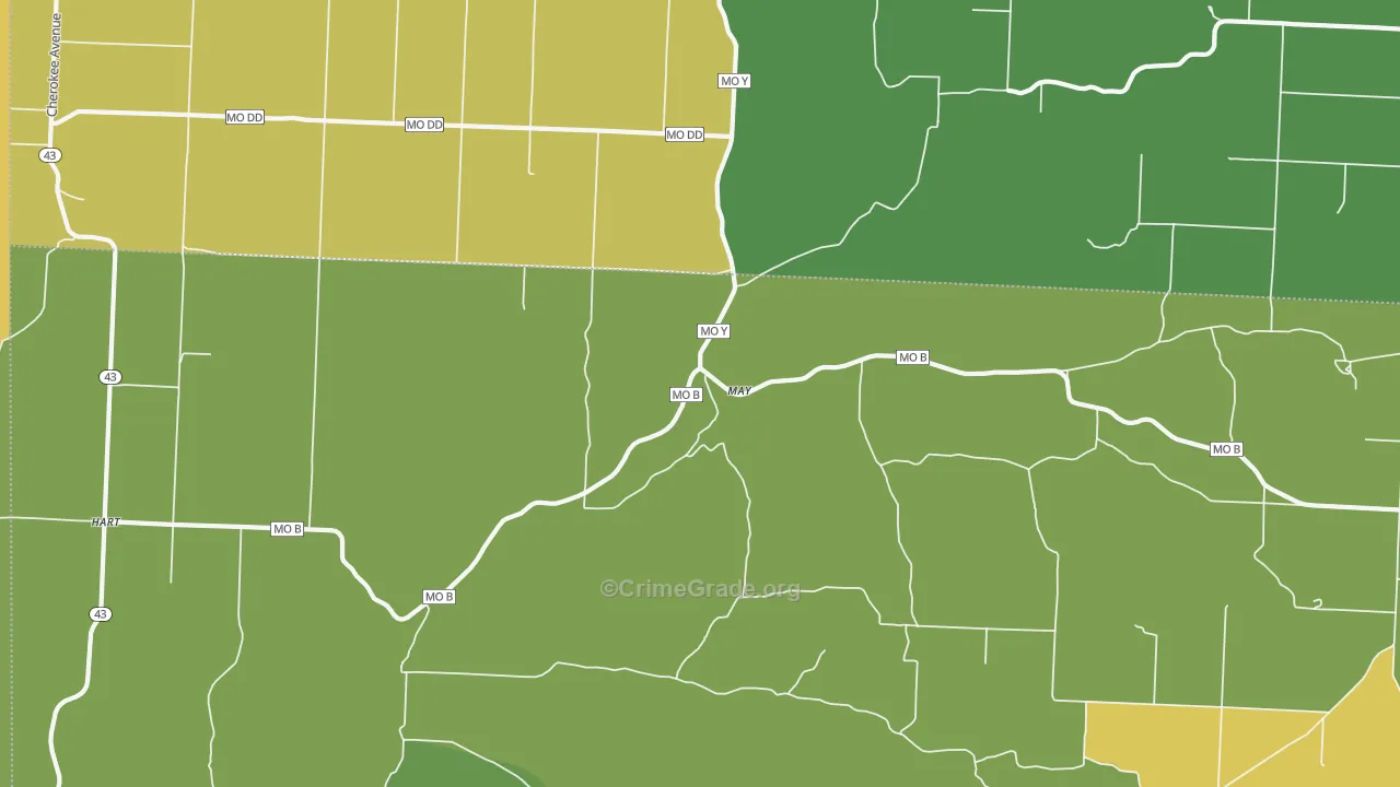 May, MO Map of Vandalism Rates