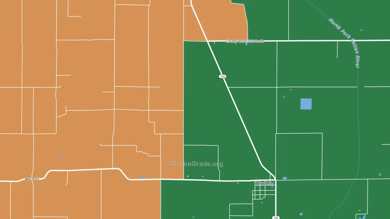 Mayberry, IL Map of Vandalism Rates