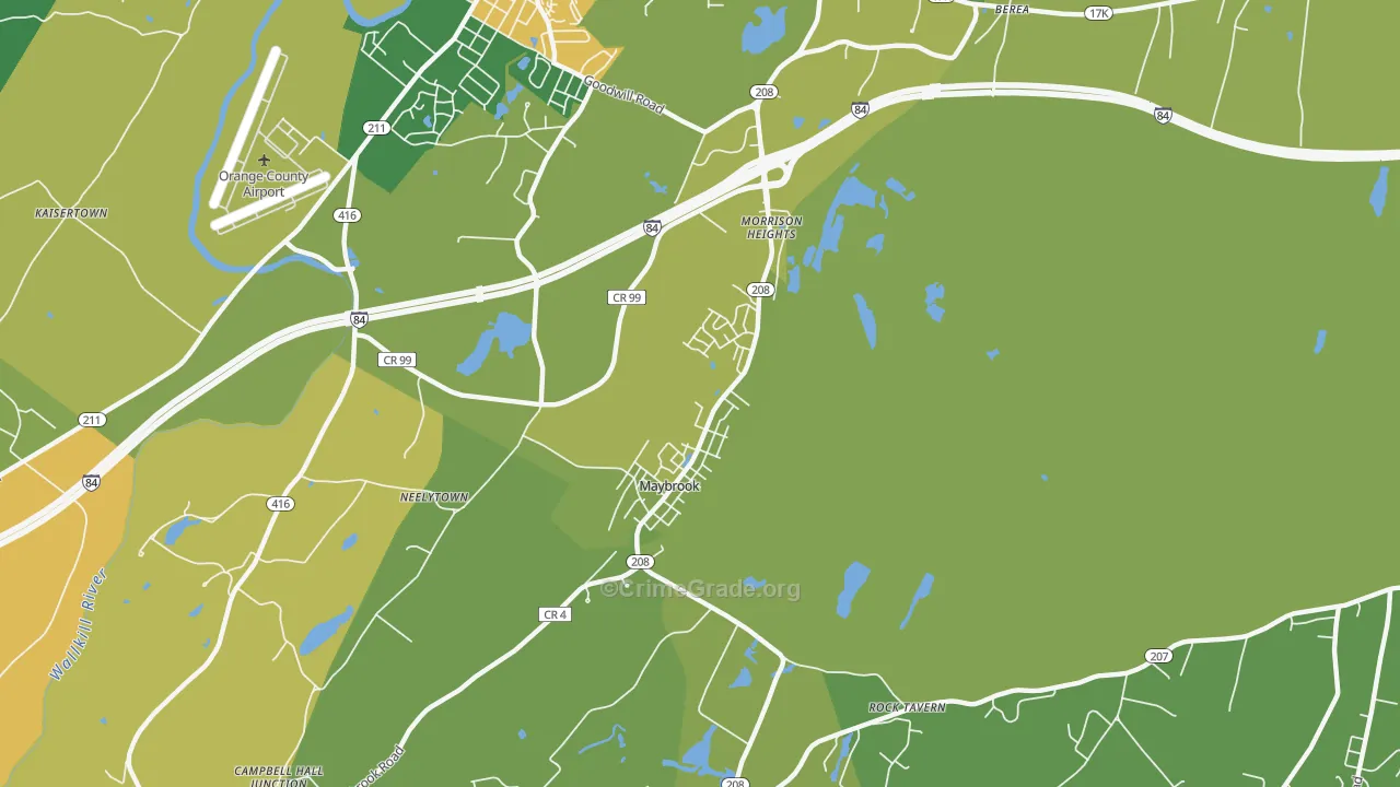 Maybrook, NY Map of Vandalism Rates