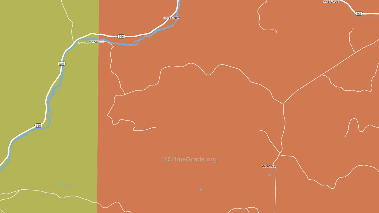 Mayburg, PA Map of Vandalism Rates