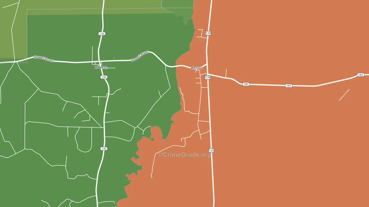 Mayday, GA Map of Vandalism Rates