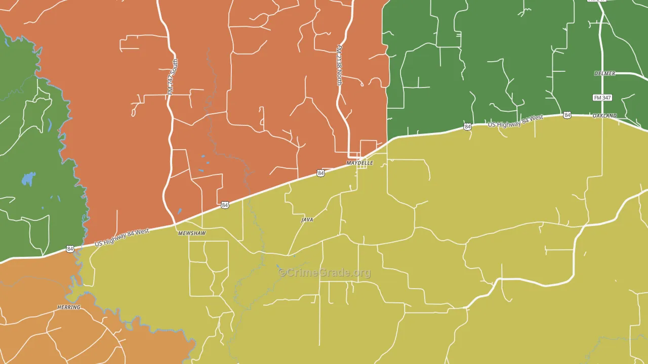 Maydelle, TX Map of Vandalism Rates