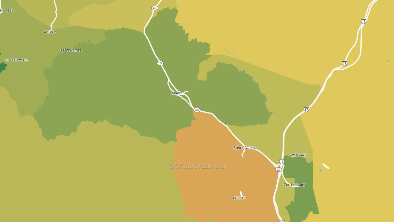 Mayer, AZ Map of Vandalism Rates