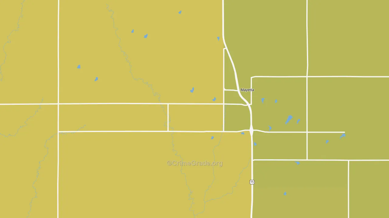 Mayetta, KS Map of Vandalism Rates