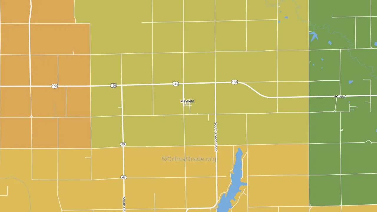 Mayfield, KS Map of Vandalism Rates