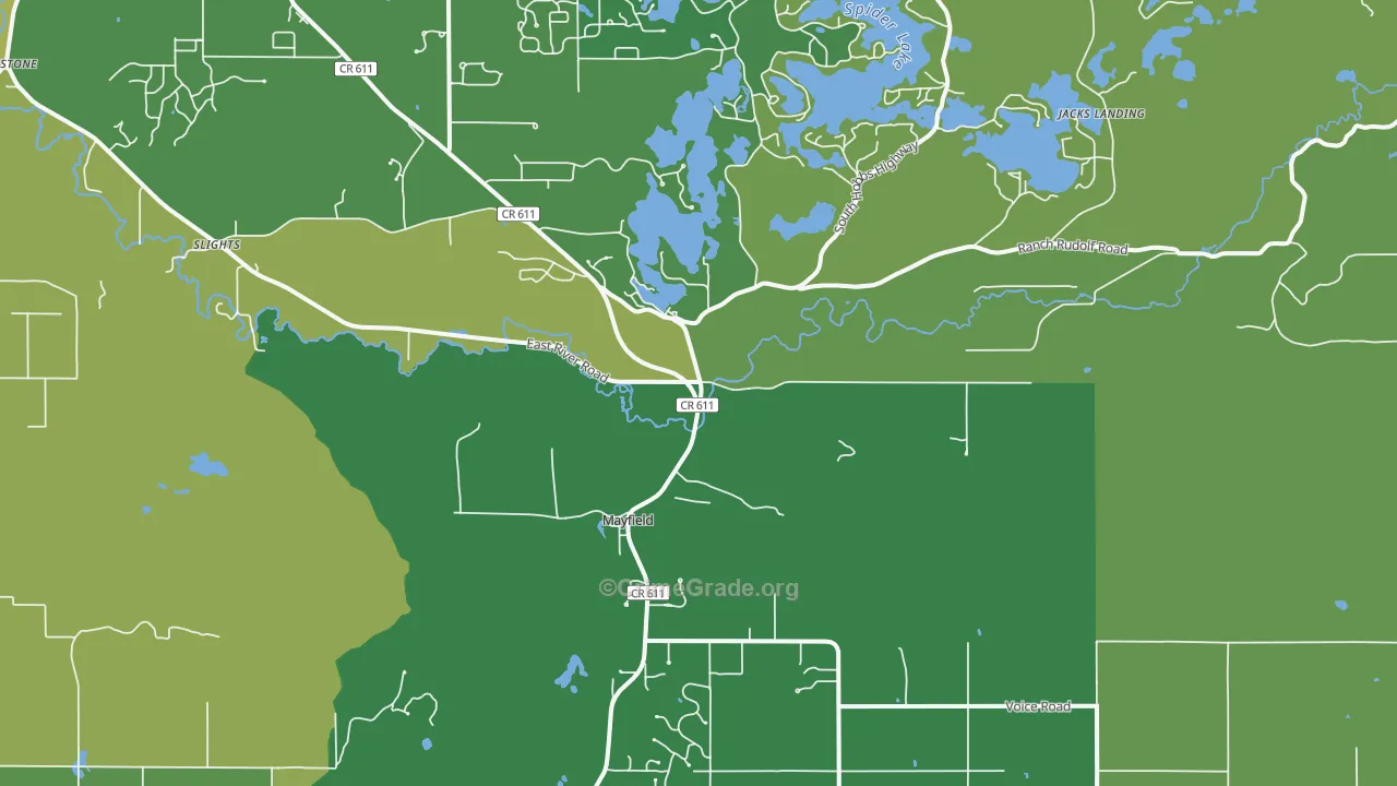 Mayfield, MI Map of Vandalism Rates