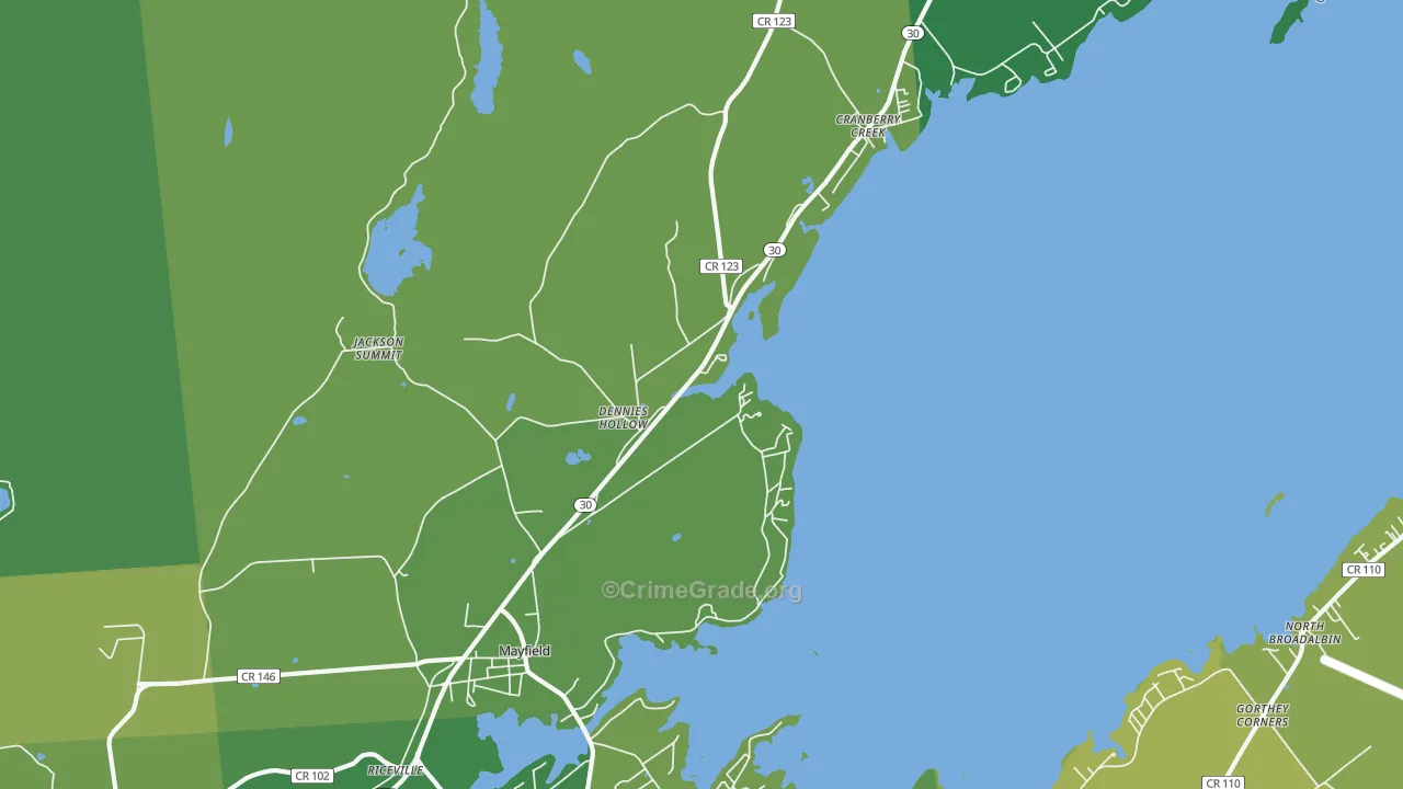 Mayfield, NY Map of Vandalism Rates