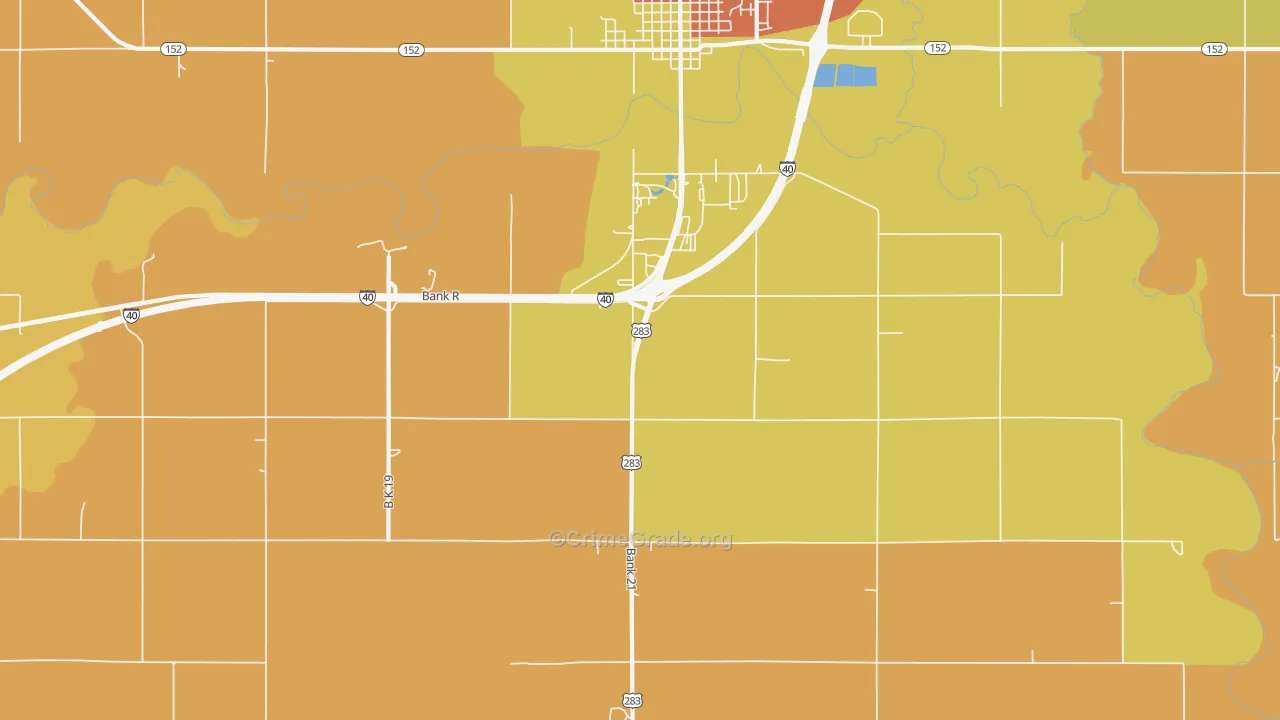 Mayfield, OK Map of Vandalism Rates