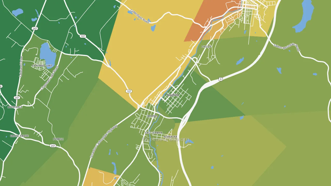 Mayfield, PA Map of Vandalism Rates