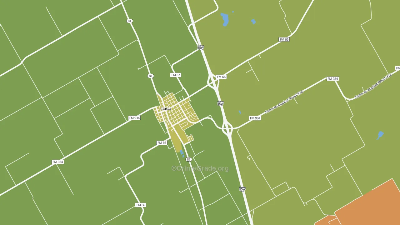 Mayfield, TX Map of Vandalism Rates