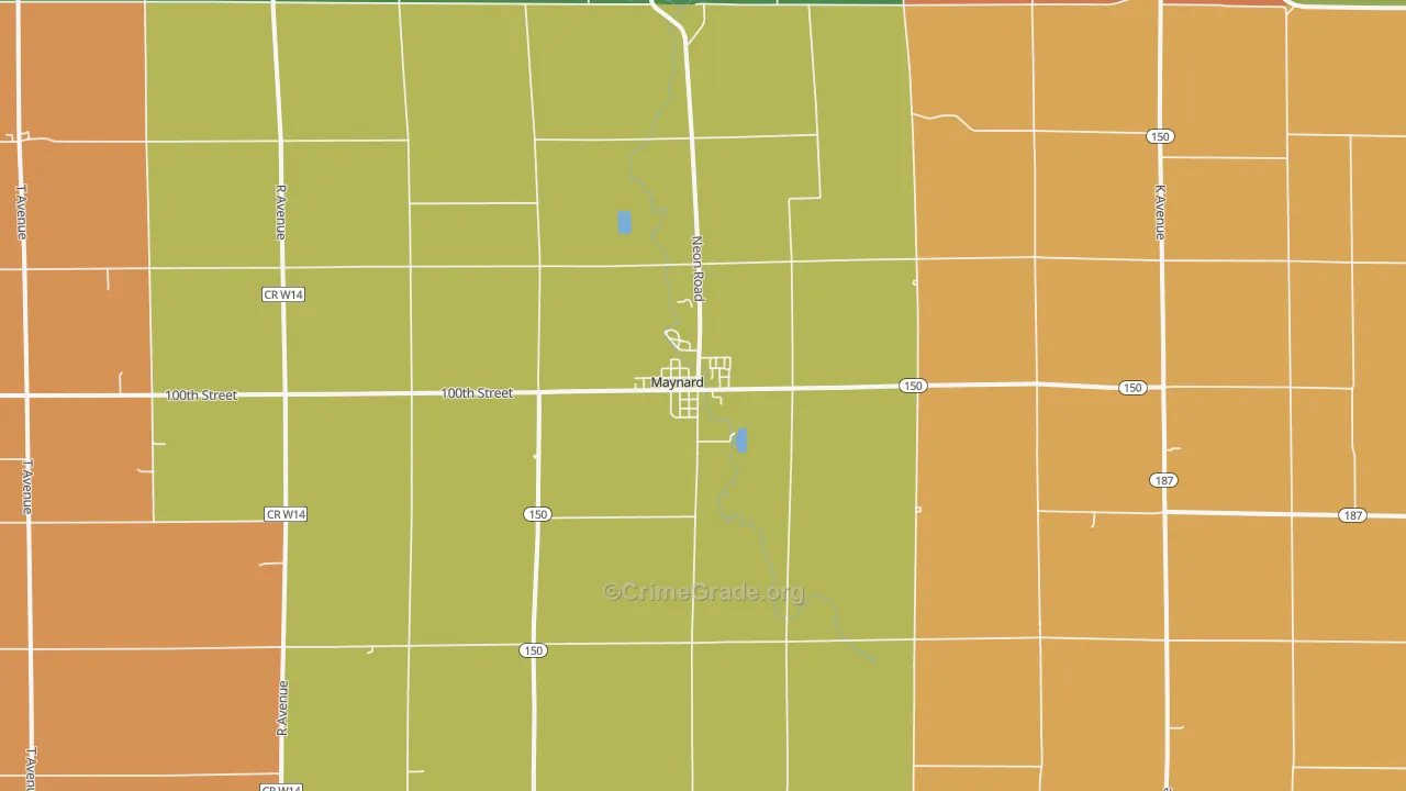 Maynard, IA Map of Vandalism Rates