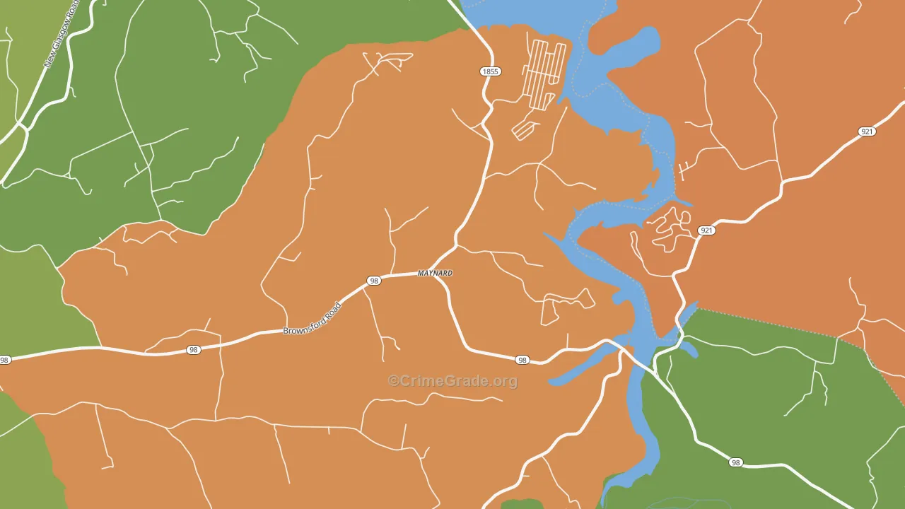 Maynard, KY Map of Vandalism Rates