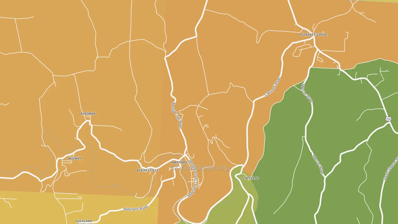 Maynard, OH Map of Vandalism Rates