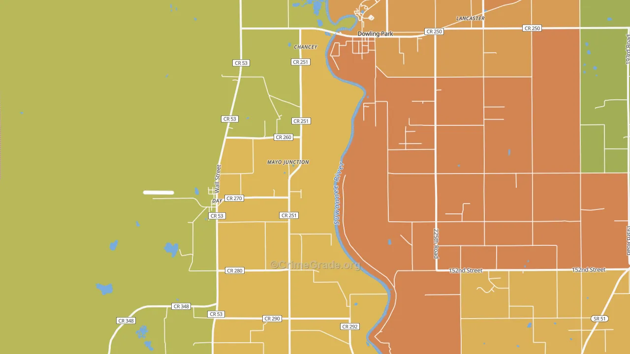 Mayo Junction, FL Map of Vandalism Rates