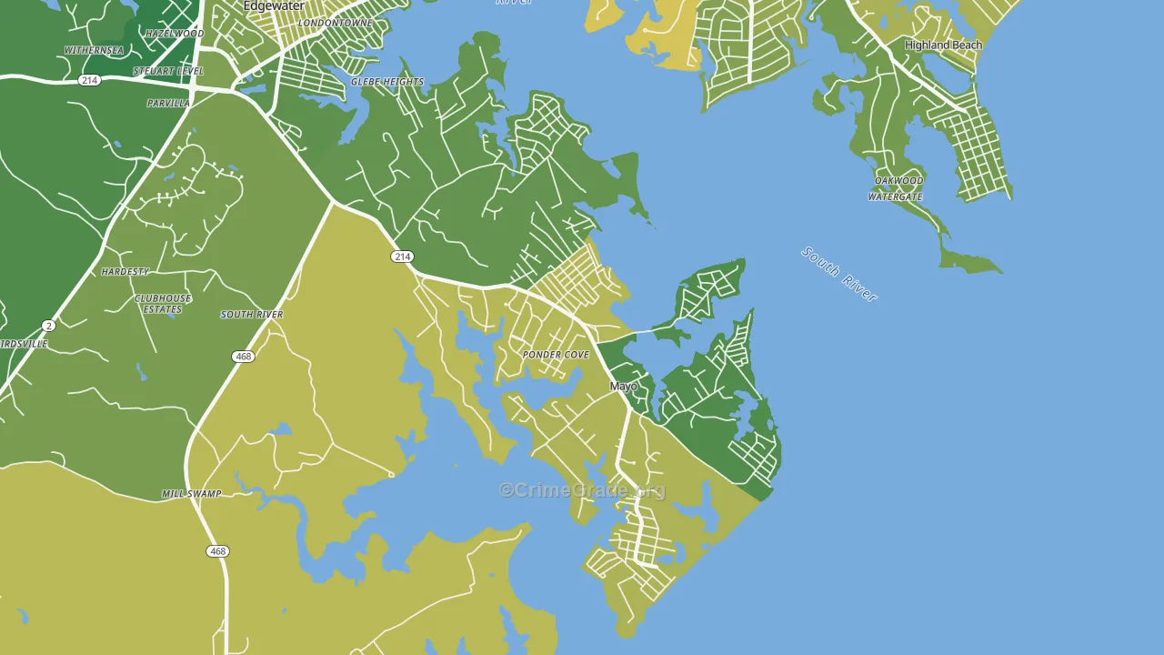 Mayo, MD Map of Vandalism Rates