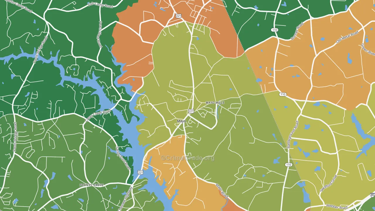 Mayo, SC Map of Vandalism Rates