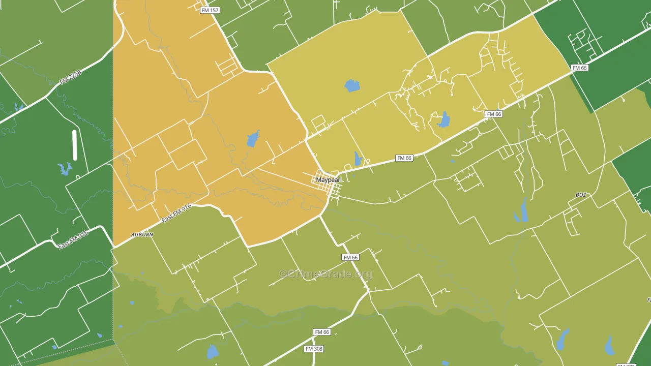 Maypearl, TX Map of Vandalism Rates