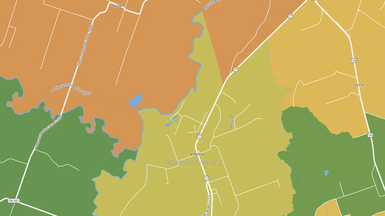 Maysfield, TX Map of Vandalism Rates