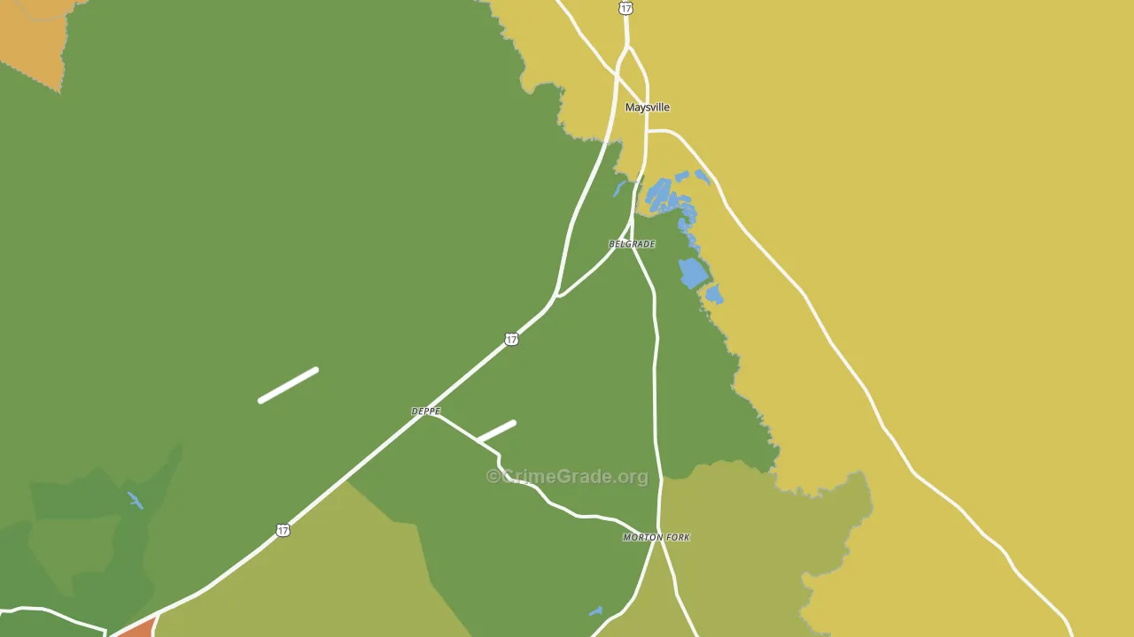 Maysville, NC Map of Vandalism Rates