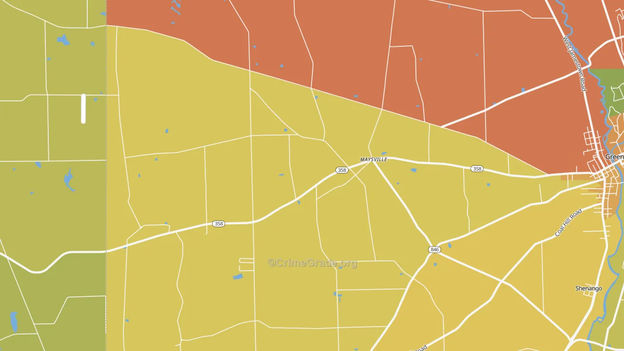 Maysville, PA Map of Vandalism Rates