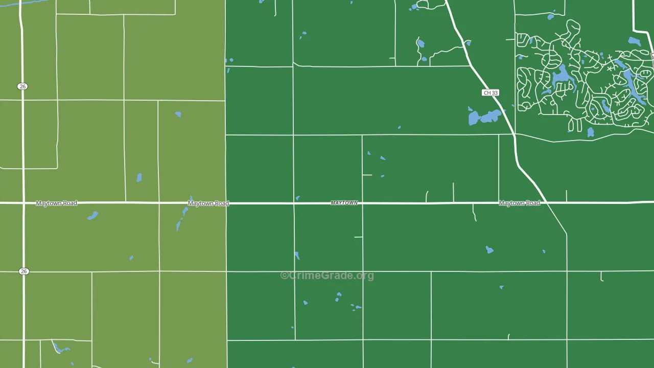 Maytown, IL Map of Vandalism Rates