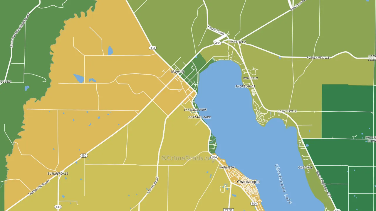 Mayville, NY Map of Vandalism Rates