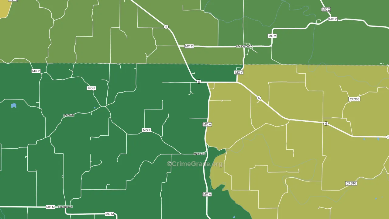 Maywood, MO Map of Vandalism Rates