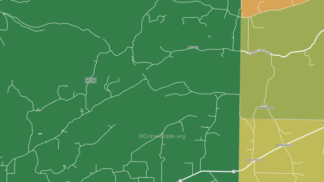 Mazarn, AR Map of Vandalism Rates