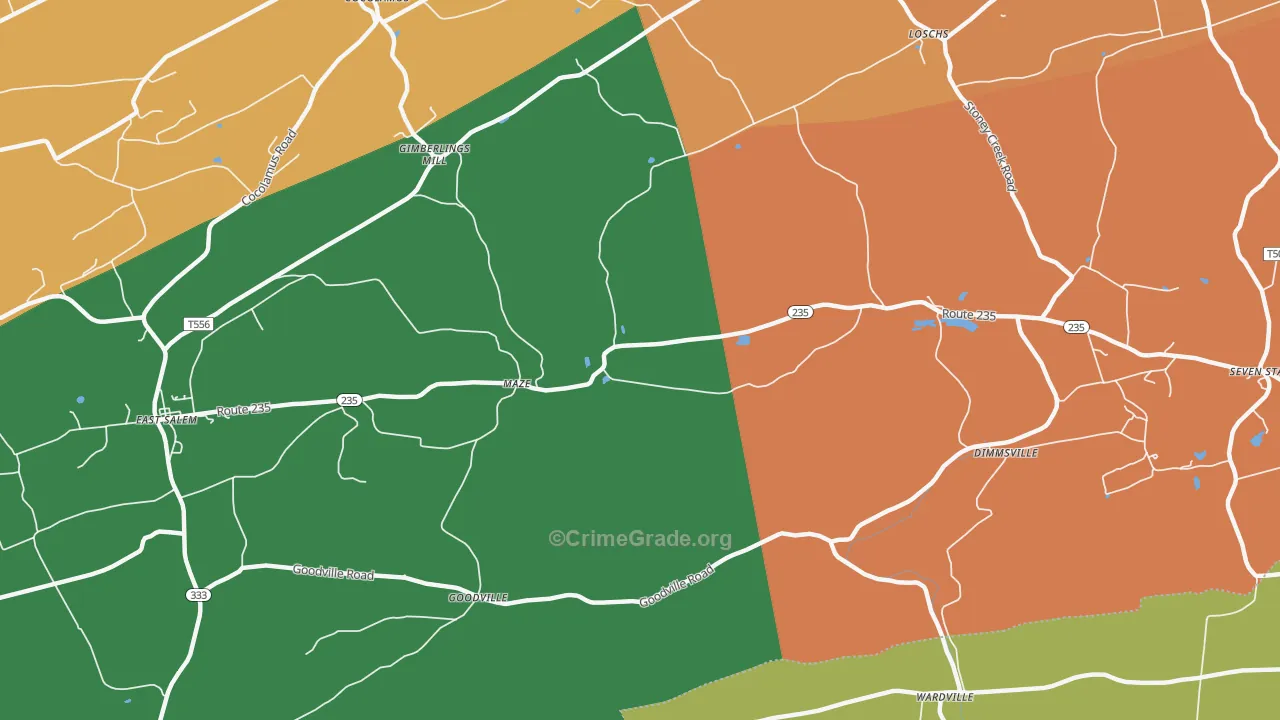 Maze, PA Map of Vandalism Rates