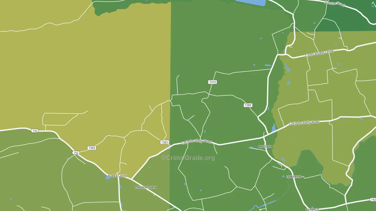 Mazeppa, PA Map of Vandalism Rates