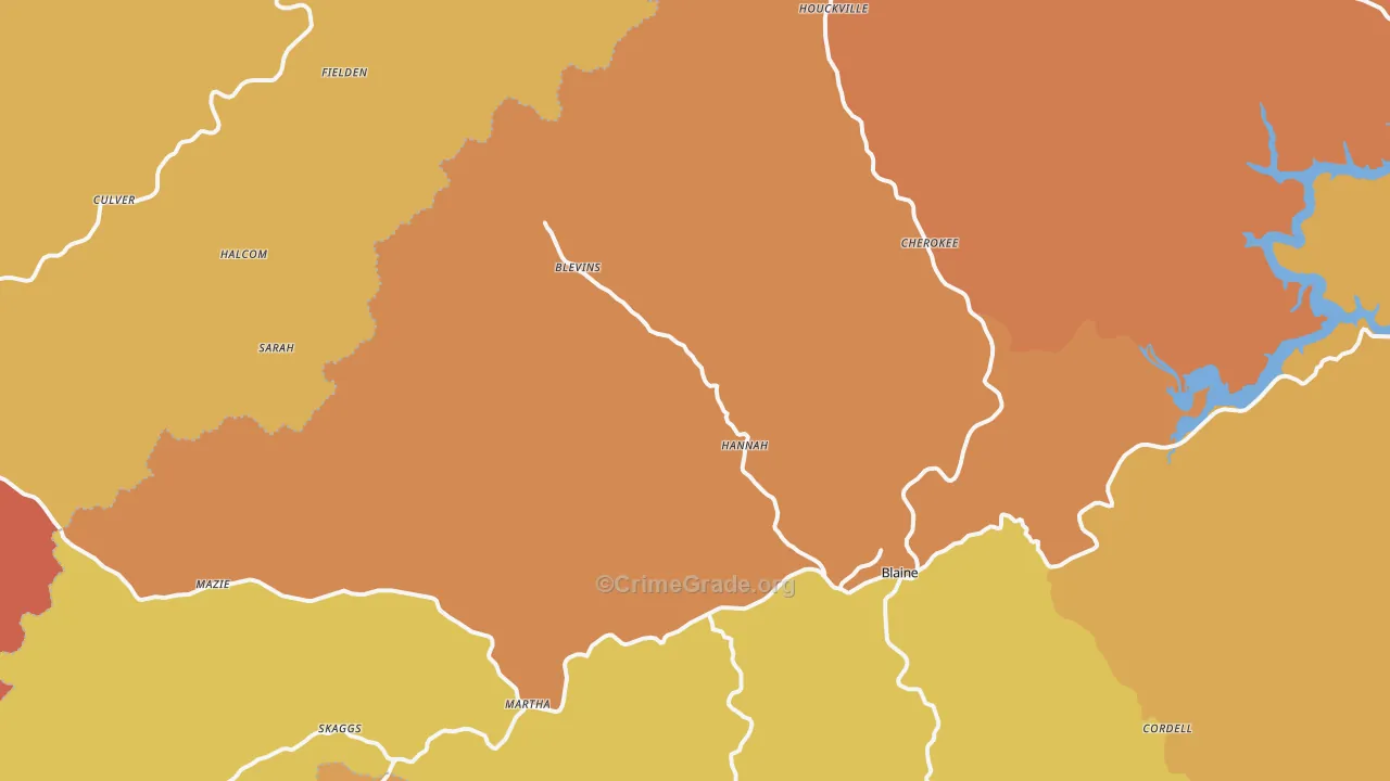 Mazie, KY Map of Vandalism Rates