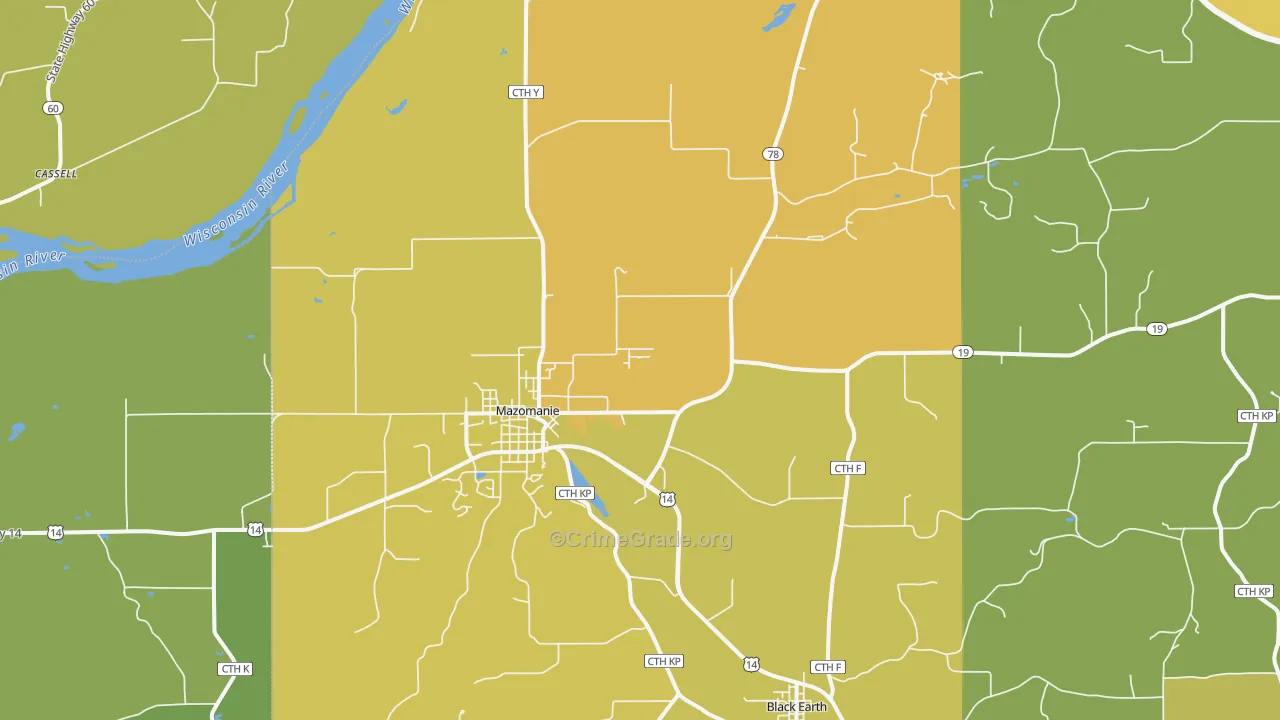 Mazomanie, WI Map of Vandalism Rates