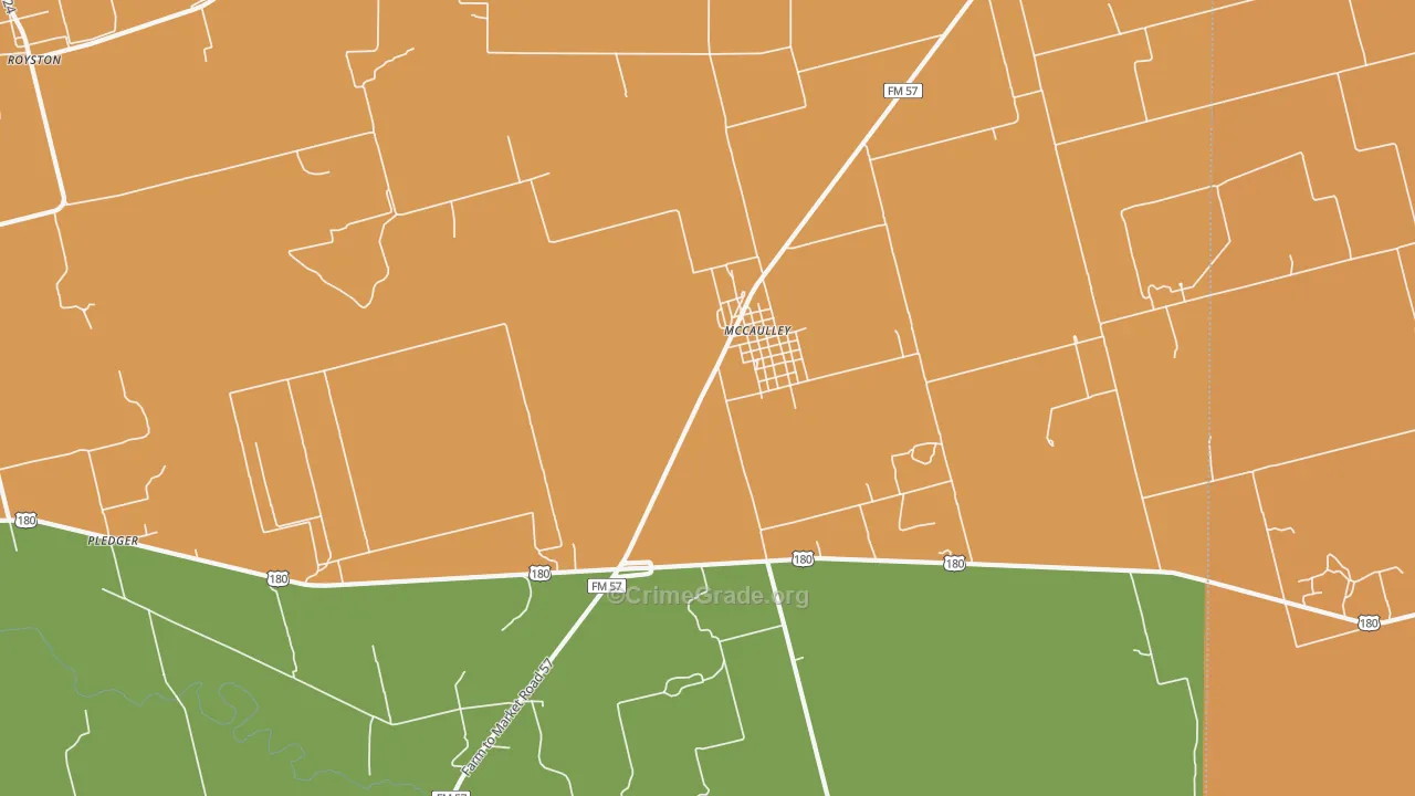Mc Caulley, TX Map of Vandalism Rates