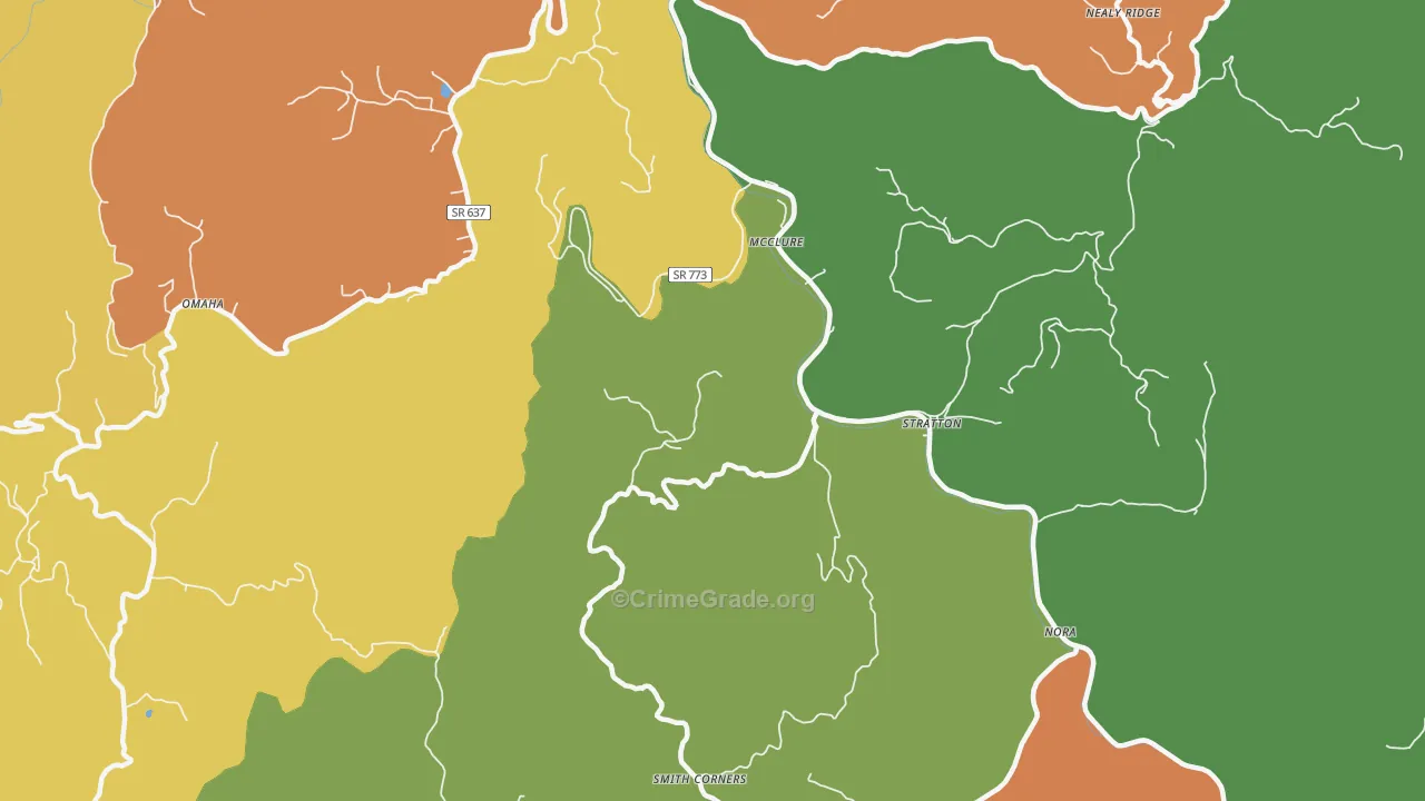 Mc Clure, VA Map of Vandalism Rates