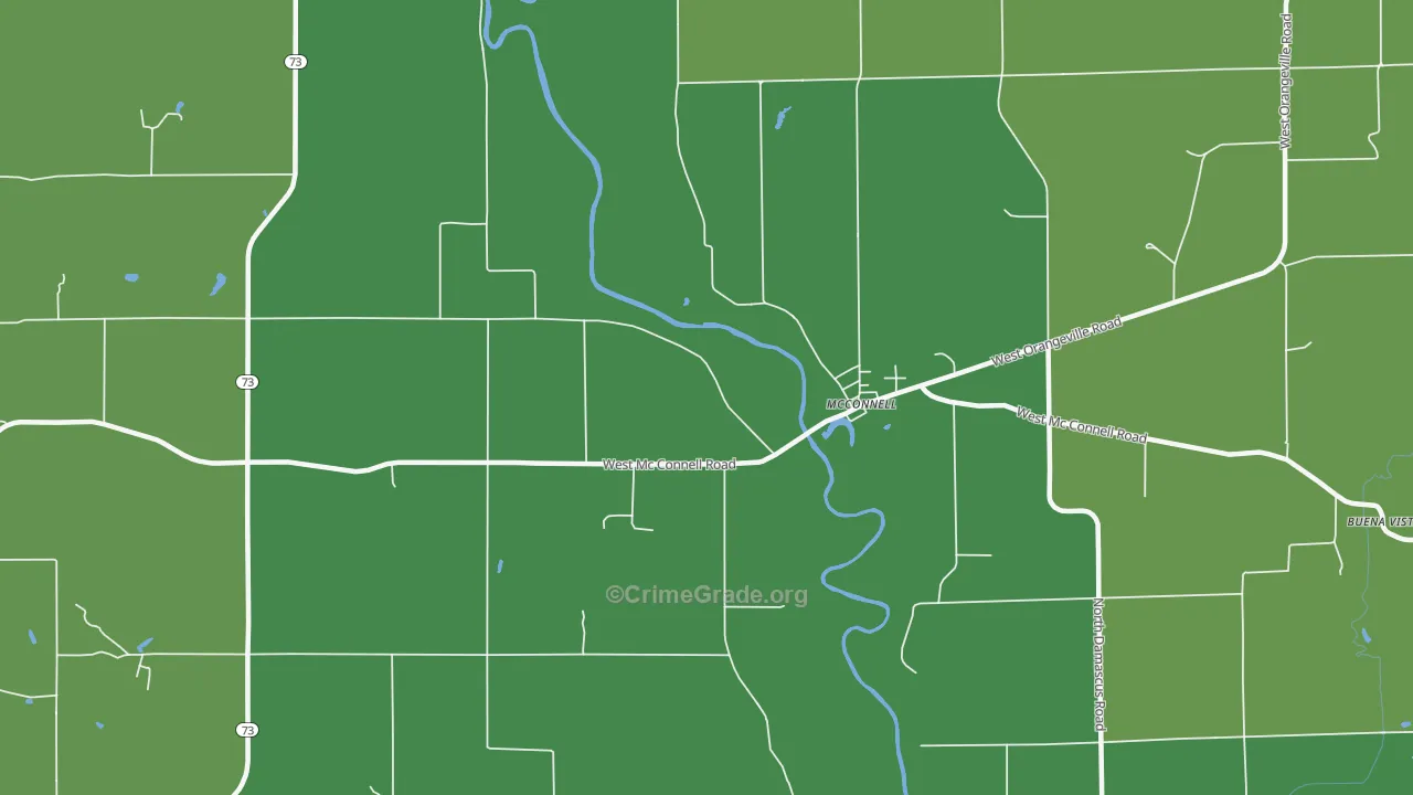 Mc Connell, IL Map of Vandalism Rates