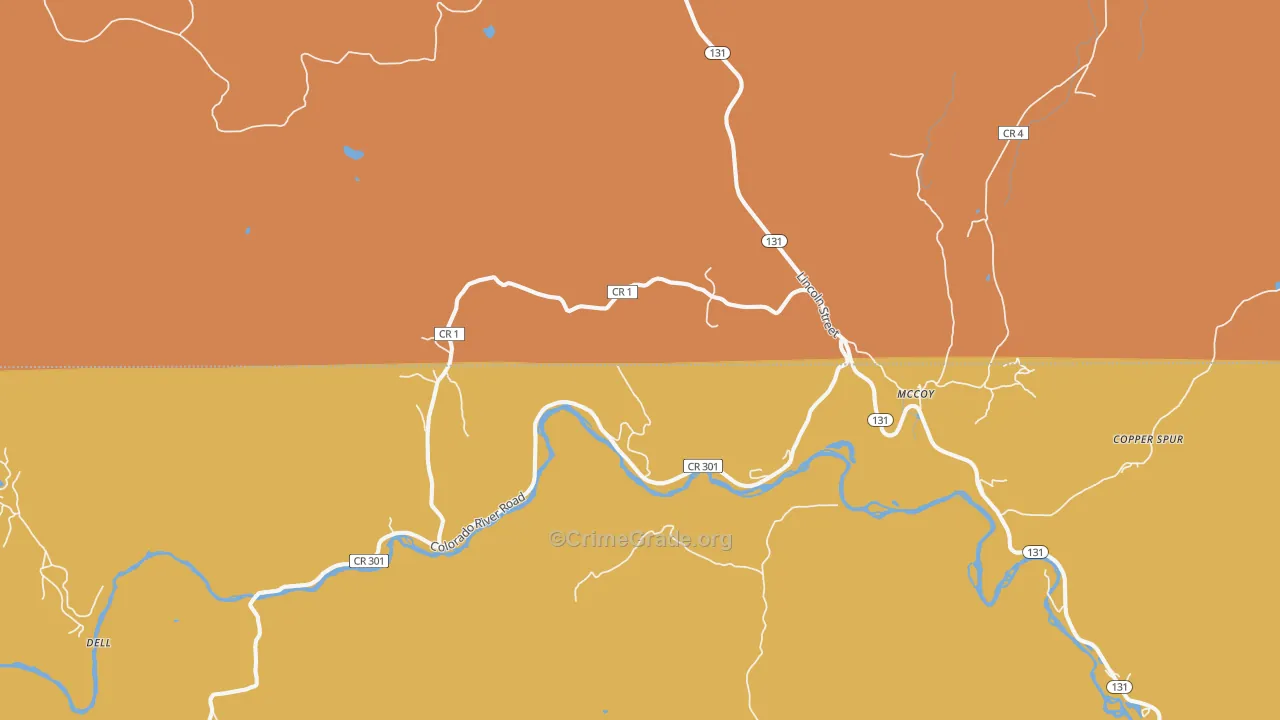 Mc Coy, CO Map of Vandalism Rates