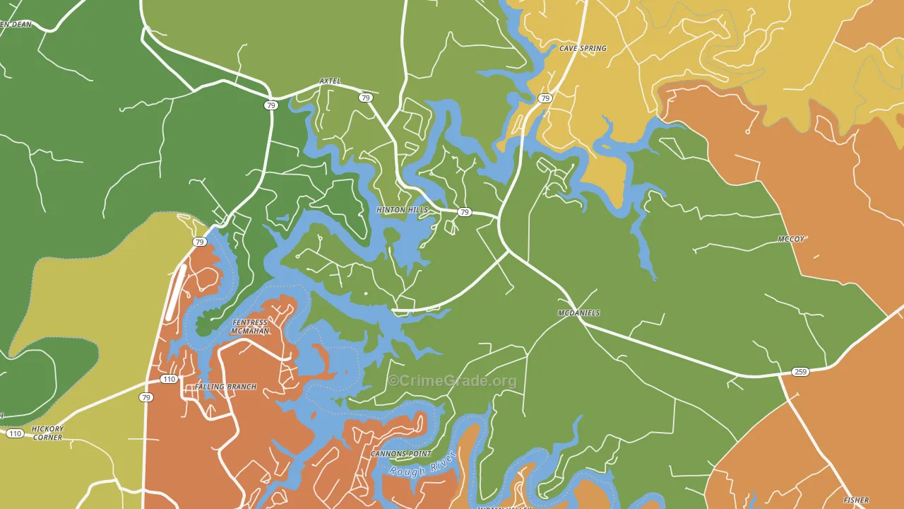 Mc Daniels, KY Map of Vandalism Rates