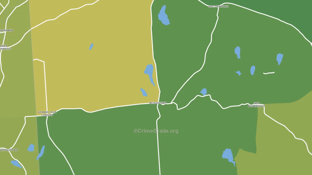 Mc Donough, NY Map of Vandalism Rates
