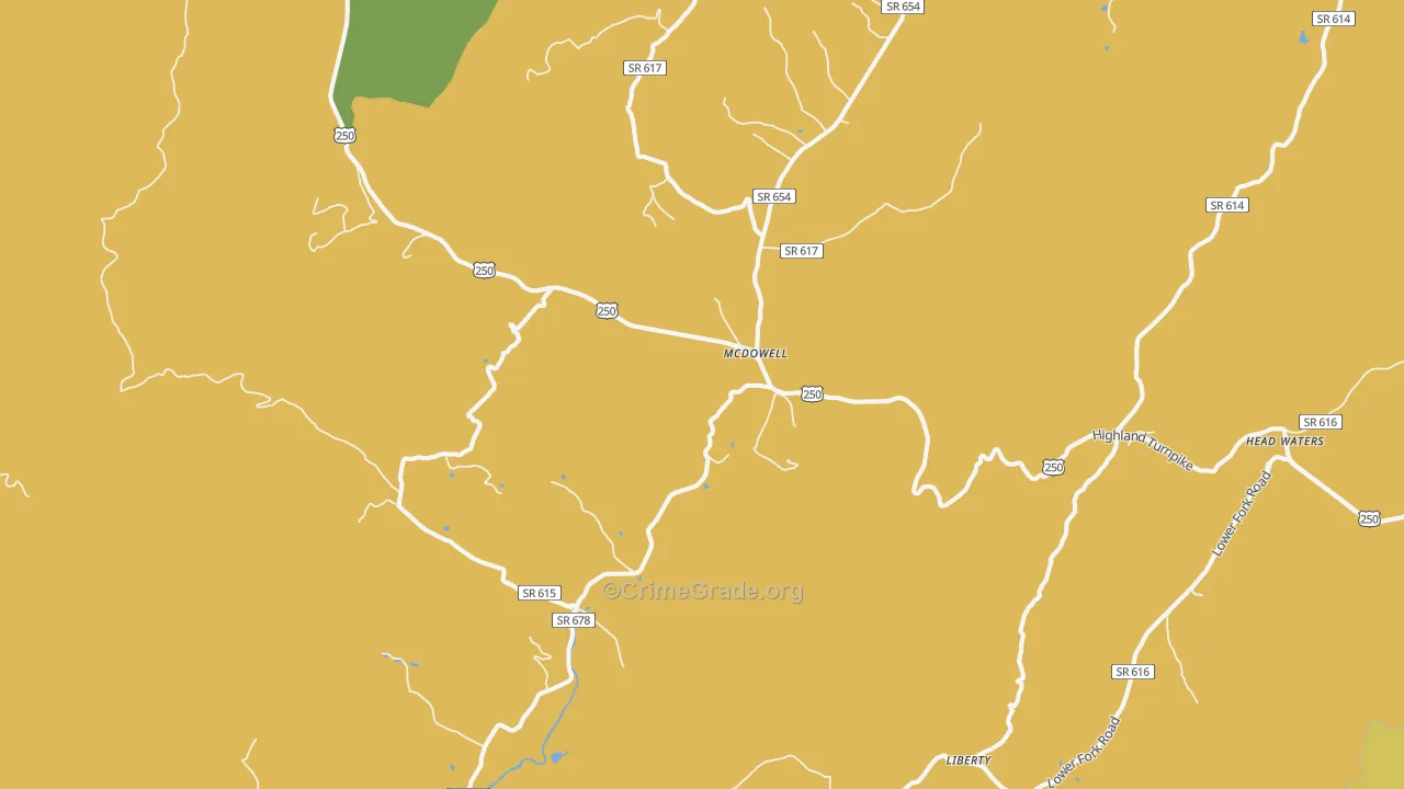 Mc Dowell, VA Map of Vandalism Rates