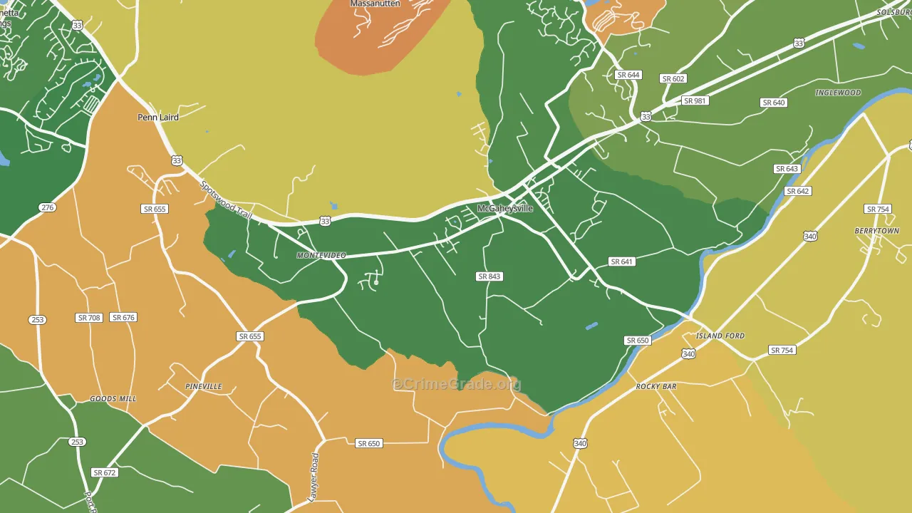 Mc Gaheysville, VA Map of Vandalism Rates
