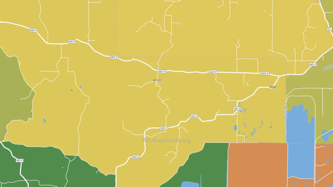 Mc Gee, MO Map of Vandalism Rates