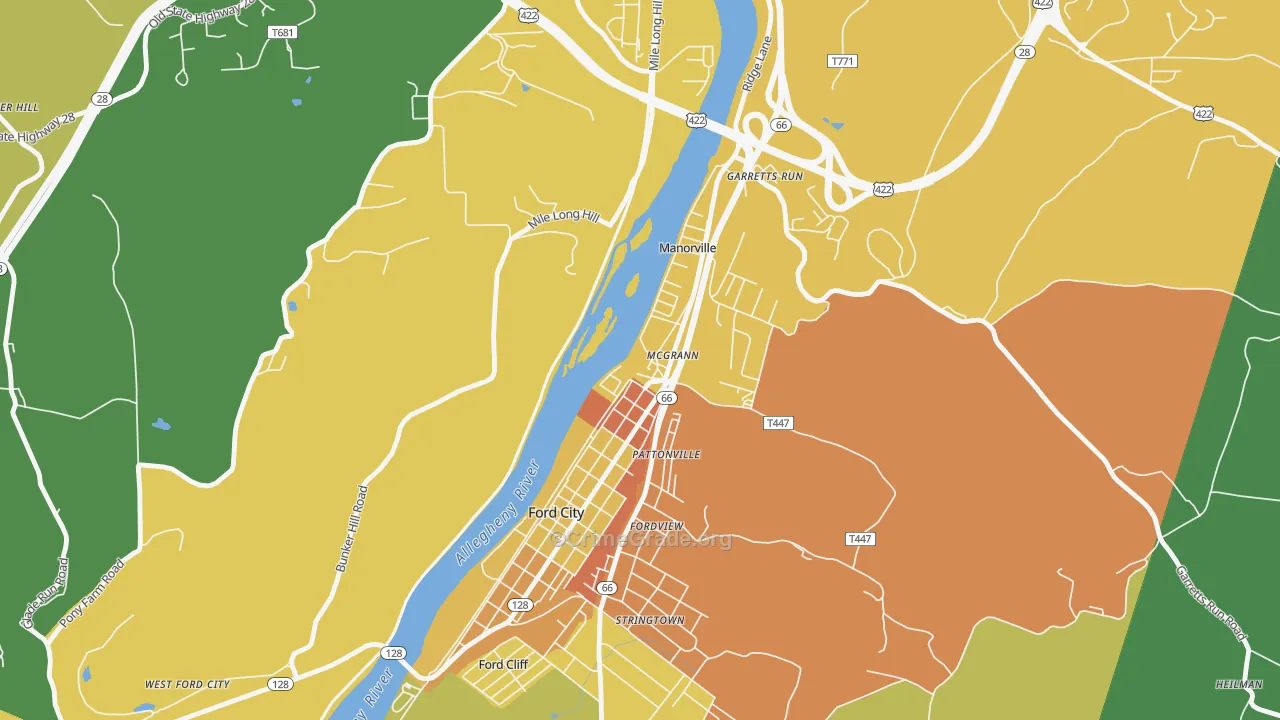 Mc Grann, PA Map of Vandalism Rates