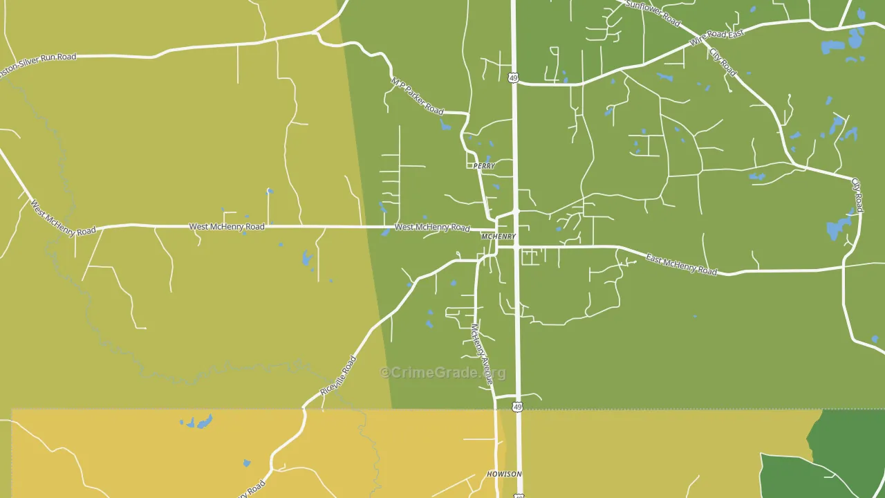 Mc Henry, MS Map of Vandalism Rates