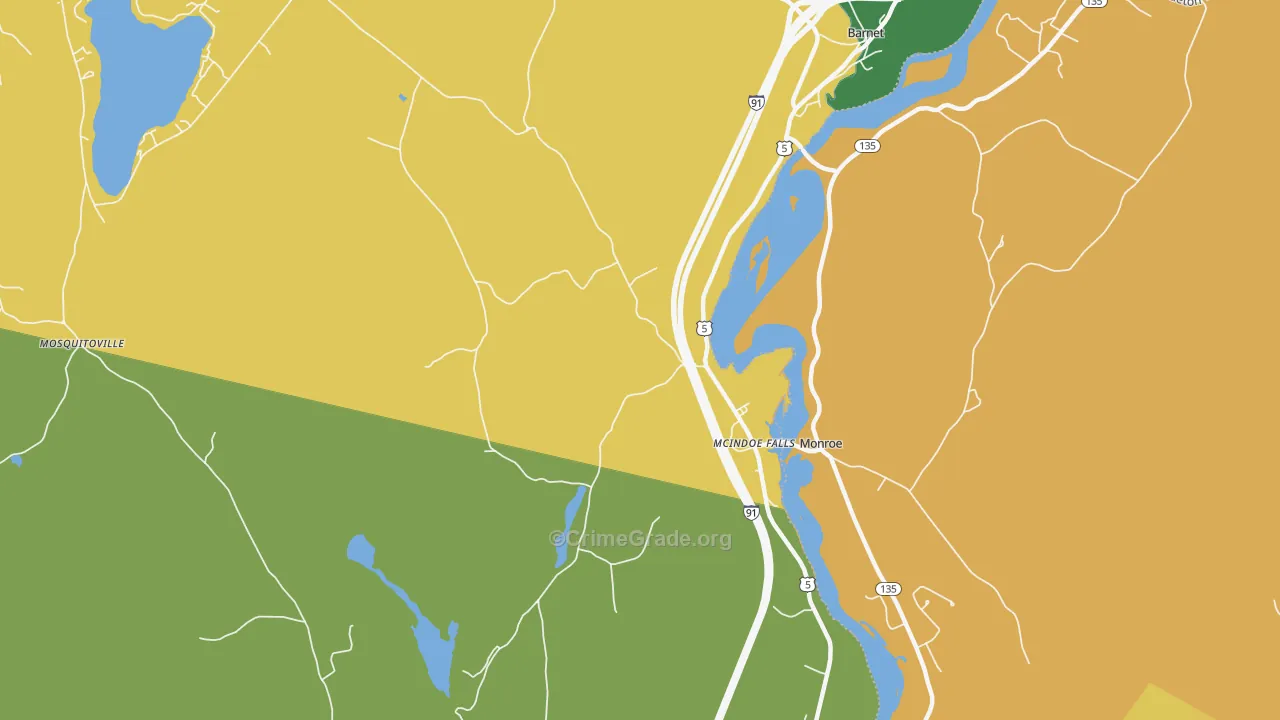 Mc Indoe Falls, VT Map of Vandalism Rates