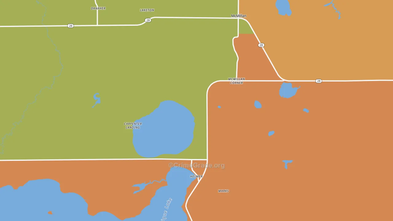 Mc Millan, MI Map of Vandalism Rates